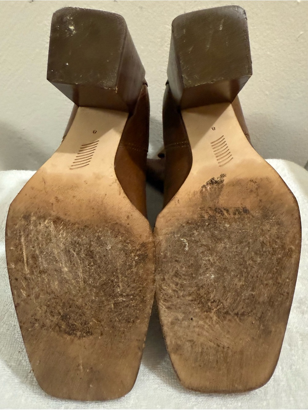 PAIGE Cognac Leather Studded Ankle Booties - Picture 5 of 6